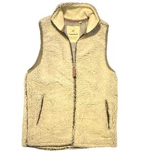 TURNROWS Vest Beige Zip Stand-Up Collar Logo Pockets women's  Size M